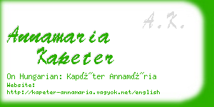 annamaria kapeter business card